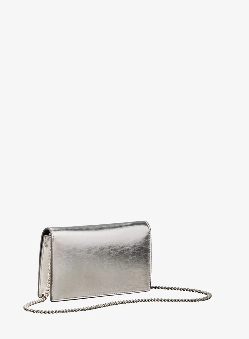 CALVIN KLEIN Monogram Metallic Chain Wallet